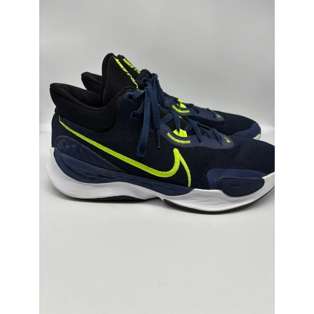 Nike Renew Elevate 3 Mens 13 Navy Volt Basketball Shoes DD9304-005 Mid Top